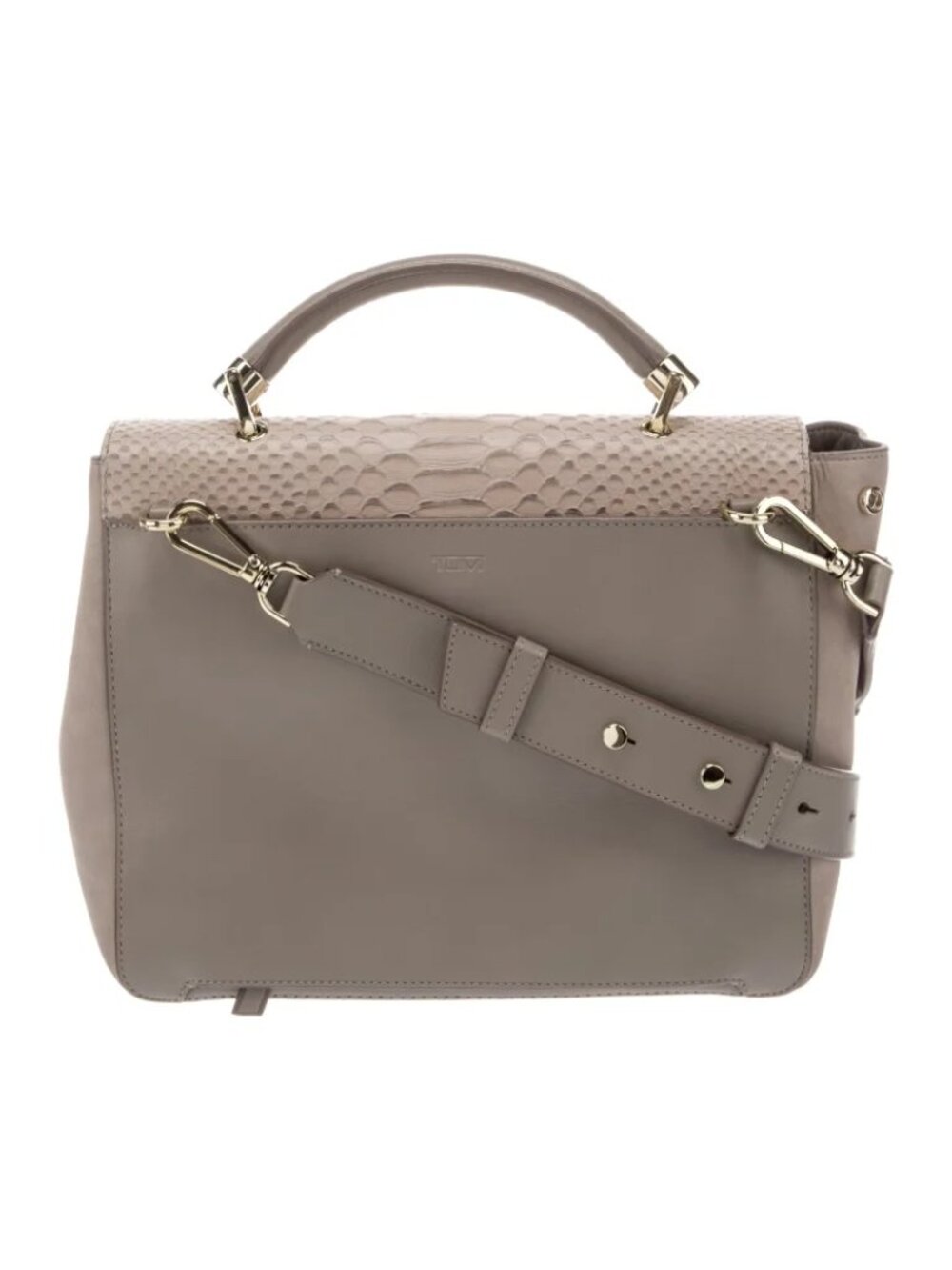 TUMI ALL LEATHER TAN CROSSBODY BAG WITH SECURE LOCKING CLOSURE - high end - Picture 3 of 5